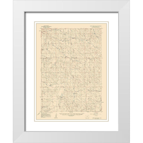North Star School Wyoming Quad - USGS 1959 White Modern Wood Framed Art Print with Double Matting by USGS