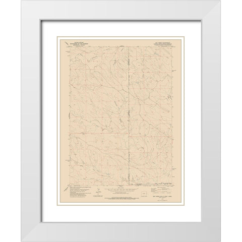Oak Creek Wyoming Quad - USGS 1978 White Modern Wood Framed Art Print with Double Matting by USGS