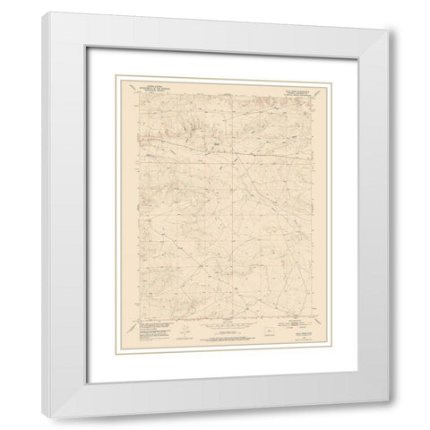 Ocla Draw Wyoming Quad - USGS 1952 White Modern Wood Framed Art Print with Double Matting by USGS