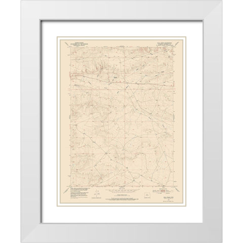 Ocla Draw Wyoming Quad - USGS 1952 White Modern Wood Framed Art Print with Double Matting by USGS