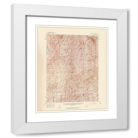 Ormsby Draw Wyoming Quad - USGS 1959 White Modern Wood Framed Art Print with Double Matting by USGS