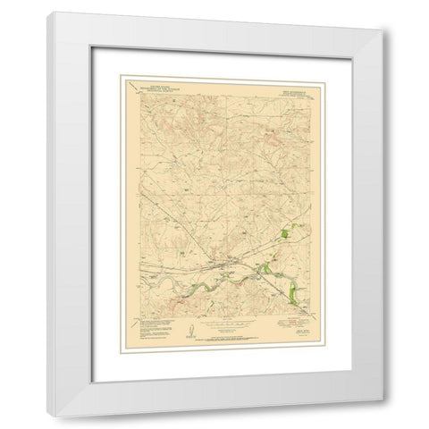 Orin Wyoming Quad - USGS 1950 White Modern Wood Framed Art Print with Double Matting by USGS