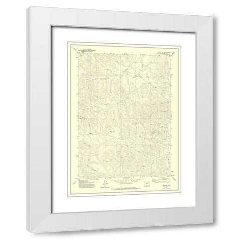 North West Oriva Wyoming Quad - USGS 1971 White Modern Wood Framed Art Print with Double Matting by USGS