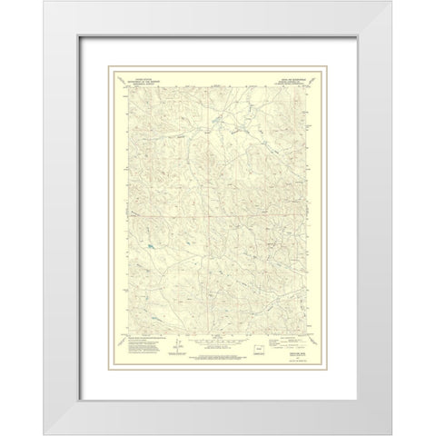 North West Oriva Wyoming Quad - USGS 1971 White Modern Wood Framed Art Print with Double Matting by USGS