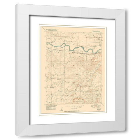 Orpha Wyoming Quad - USGS 1950 White Modern Wood Framed Art Print with Double Matting by USGS