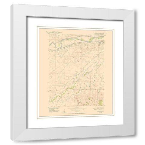 Parkerton Wyoming Quad - USGS 1950 White Modern Wood Framed Art Print with Double Matting by USGS