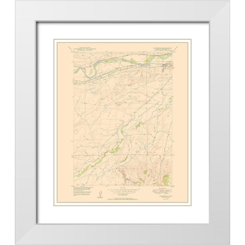 Parkerton Wyoming Quad - USGS 1950 White Modern Wood Framed Art Print with Double Matting by USGS