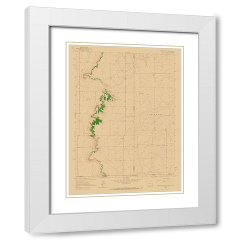Pine Bluffs Wyoming Quad - USGS 1963 White Modern Wood Framed Art Print with Double Matting by USGS