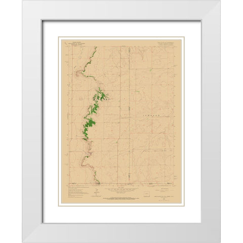 Pine Bluffs Wyoming Quad - USGS 1963 White Modern Wood Framed Art Print with Double Matting by USGS