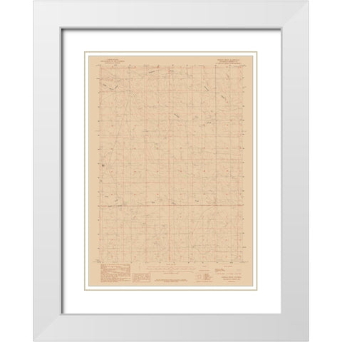 Persson Draw Wyoming Quad - USGS 1984 White Modern Wood Framed Art Print with Double Matting by USGS