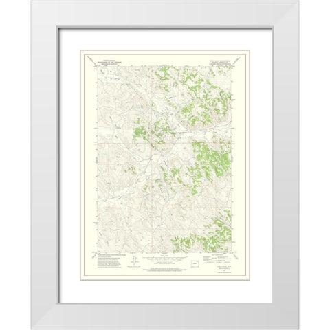 Pitch Draw Wyoming Quad - USGS 1971 White Modern Wood Framed Art Print with Double Matting by USGS