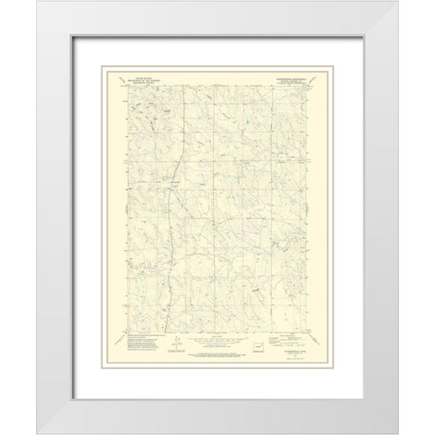 Pleasantdale Wyoming Quad - USGS 1971 White Modern Wood Framed Art Print with Double Matting by USGS