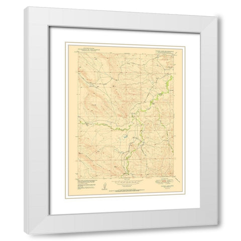 Poison Lake Wyoming Quad - USGS 1950 White Modern Wood Framed Art Print with Double Matting by USGS