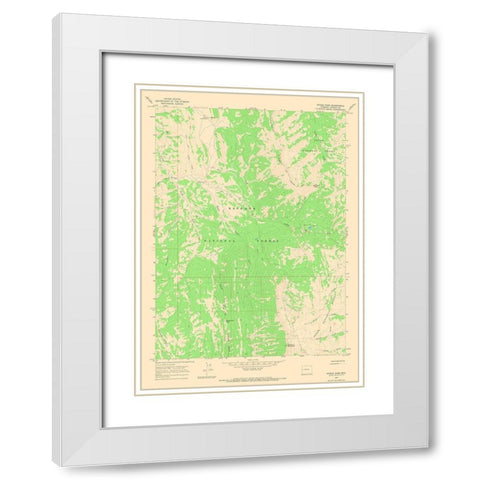 Pickle Pass Wyoming Quad - USGS 1965 White Modern Wood Framed Art Print with Double Matting by USGS