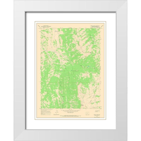 Pickle Pass Wyoming Quad - USGS 1965 White Modern Wood Framed Art Print with Double Matting by USGS