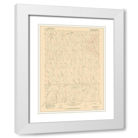 Provence Ranch Wyoming Quad - USGS 1961 White Modern Wood Framed Art Print with Double Matting by USGS