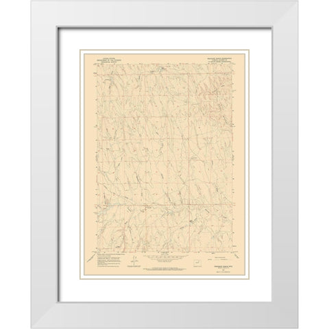 Provence Ranch Wyoming Quad - USGS 1961 White Modern Wood Framed Art Print with Double Matting by USGS