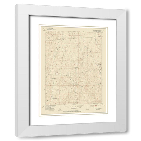 Puddle Springs Wyoming Quad - USGS 1952 White Modern Wood Framed Art Print with Double Matting by USGS