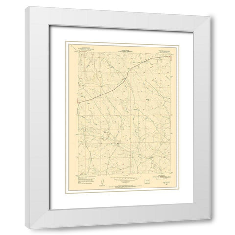 Pine Tree Wyoming Quad - USGS 1954 White Modern Wood Framed Art Print with Double Matting by USGS