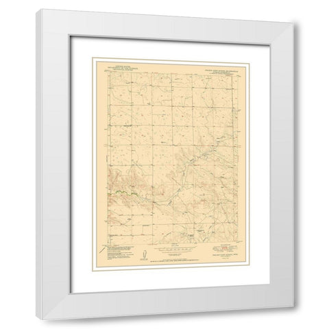 Prairie View School Wyoming Quad - USGS 1950 White Modern Wood Framed Art Print with Double Matting by USGS