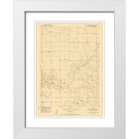 Prairie View School Wyoming Quad - USGS 1950 White Modern Wood Framed Art Print with Double Matting by USGS