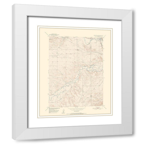 Register Cliff Wyoming Quad - USGS 1950 White Modern Wood Framed Art Print with Double Matting by USGS