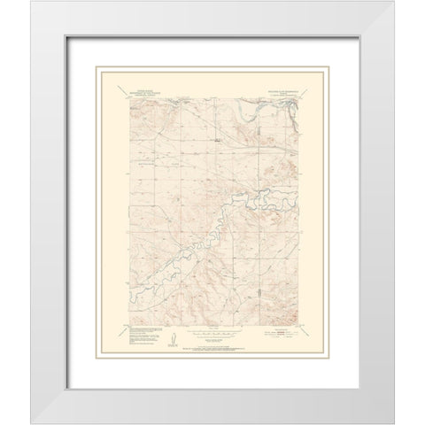 Register Cliff Wyoming Quad - USGS 1950 White Modern Wood Framed Art Print with Double Matting by USGS