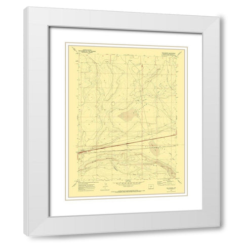 Red Desert Wyoming Quad - USGS 1970 White Modern Wood Framed Art Print with Double Matting by USGS