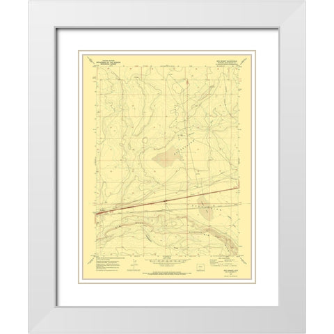 Red Desert Wyoming Quad - USGS 1970 White Modern Wood Framed Art Print with Double Matting by USGS