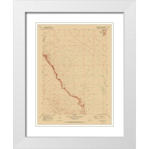 South East Red Desert Wyoming Quad - USGS 1970 White Modern Wood Framed Art Print with Double Matting by USGS