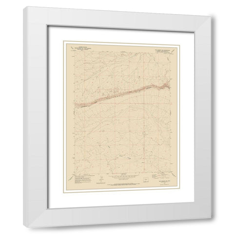 South West Red Desert Wyoming Quad - USGS 1970 White Modern Wood Framed Art Print with Double Matting by USGS