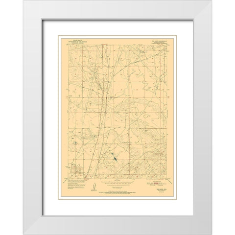 Reefs Wyoming Quad - USGS 1951 White Modern Wood Framed Art Print with Double Matting by USGS