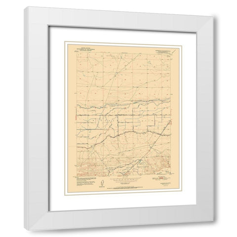 Riverton Wyoming Quad - USGS 1952 White Modern Wood Framed Art Print with Double Matting by USGS