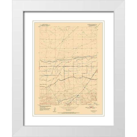 Riverton Wyoming Quad - USGS 1952 White Modern Wood Framed Art Print with Double Matting by USGS