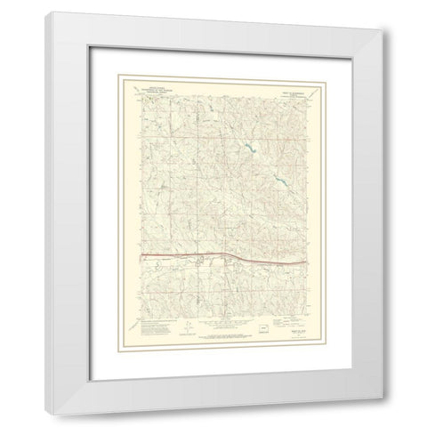 Rozet Wyoming Quad - USGS 1971 White Modern Wood Framed Art Print with Double Matting by USGS