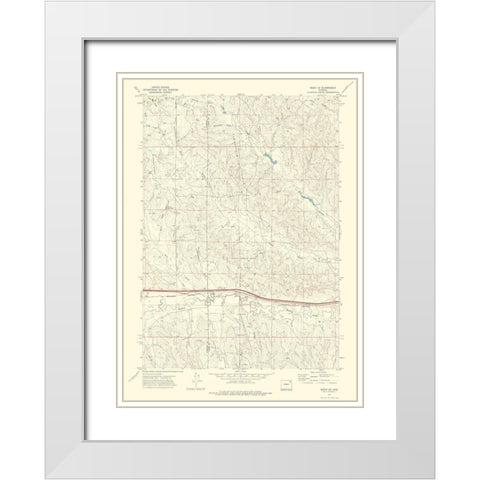 Rozet Wyoming Quad - USGS 1971 White Modern Wood Framed Art Print with Double Matting by USGS