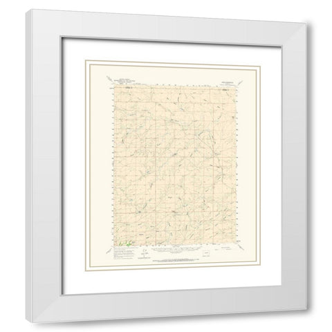 Ross Wyoming Quad - USGS 1960 White Modern Wood Framed Art Print with Double Matting by USGS