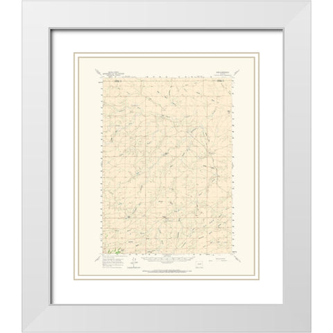 Ross Wyoming Quad - USGS 1960 White Modern Wood Framed Art Print with Double Matting by USGS