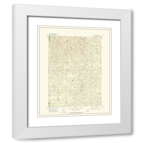 North East Rozet Wyoming Quad - USGS 1971 White Modern Wood Framed Art Print with Double Matting by USGS