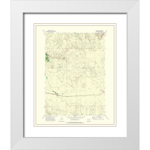 Rozet Wyoming Quad - USGS 1971 White Modern Wood Framed Art Print with Double Matting by USGS