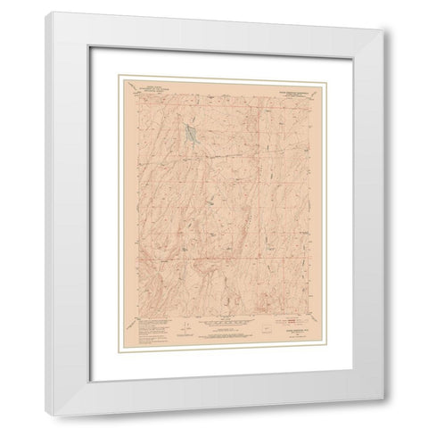 Rongis Reservoir Wyoming Quad - USGS 1952 White Modern Wood Framed Art Print with Double Matting by USGS