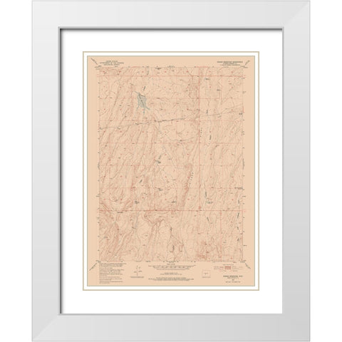 Rongis Reservoir Wyoming Quad - USGS 1952 White Modern Wood Framed Art Print with Double Matting by USGS