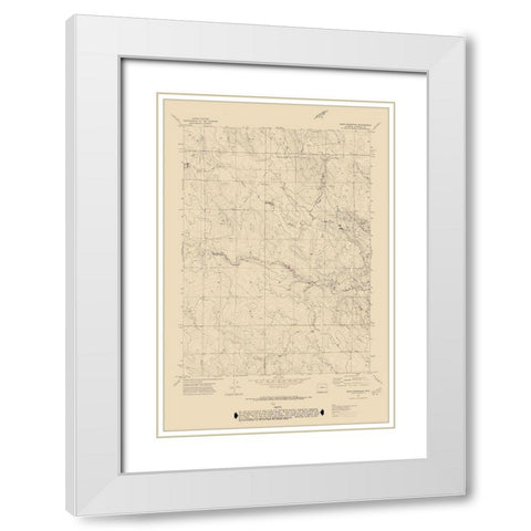 Reno Reservoir Wyoming Quad - USGS 1971 White Modern Wood Framed Art Print with Double Matting by USGS