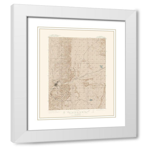 Rock Springs Wyoming Quad - USGS 1910 White Modern Wood Framed Art Print with Double Matting by USGS