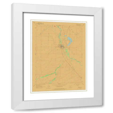 Saratoga Wyoming Quad - USGS 1961 White Modern Wood Framed Art Print with Double Matting by USGS
