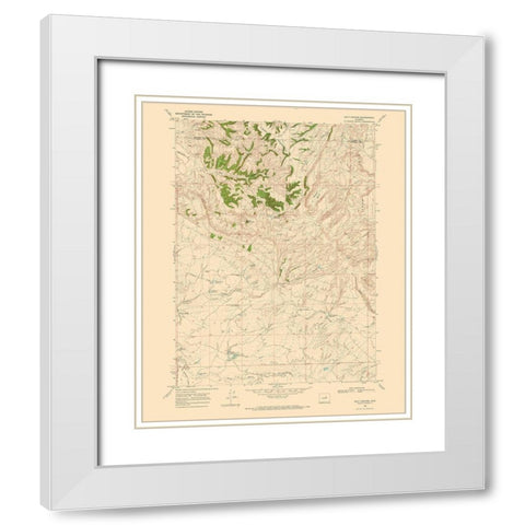 Salt Canyon Wyoming Quad - USGS 1968 White Modern Wood Framed Art Print with Double Matting by USGS