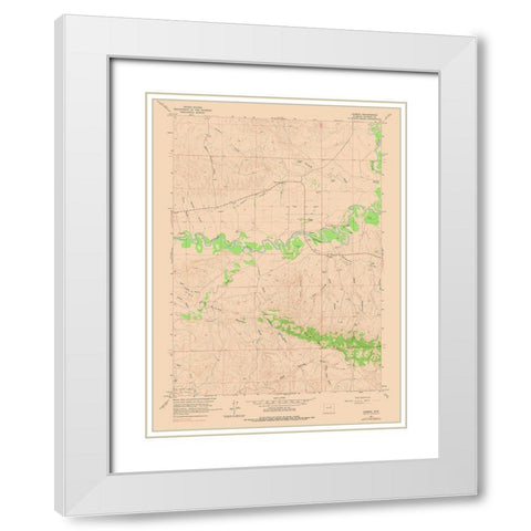 Sussex Wyoming Quad - USGS 1961 White Modern Wood Framed Art Print with Double Matting by USGS