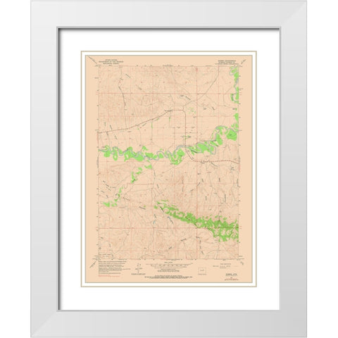 Sussex Wyoming Quad - USGS 1961 White Modern Wood Framed Art Print with Double Matting by USGS