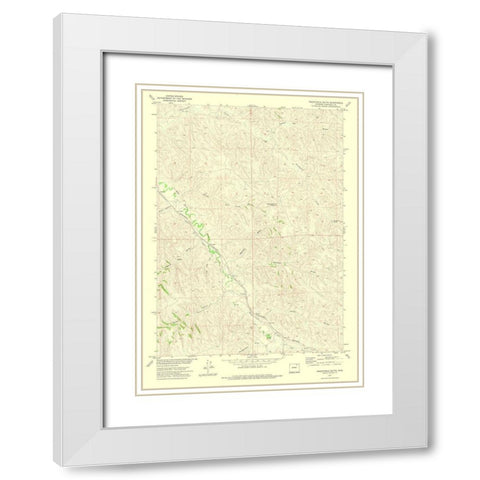 Twentymile Butte Wyoming Quad - USGS 1972 White Modern Wood Framed Art Print with Double Matting by USGS