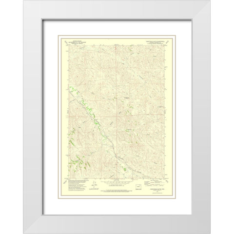 Twentymile Butte Wyoming Quad - USGS 1972 White Modern Wood Framed Art Print with Double Matting by USGS